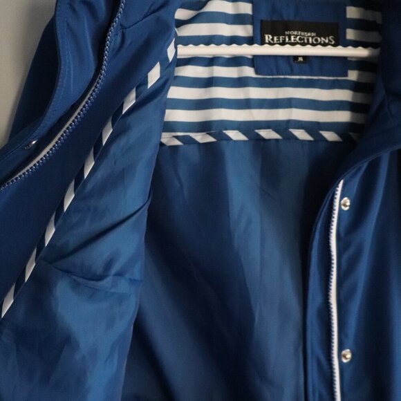 Northern Reflections Women's M Blue Hooded Full Zip Lined Rain Coat Jacket - Picture 13 of 16